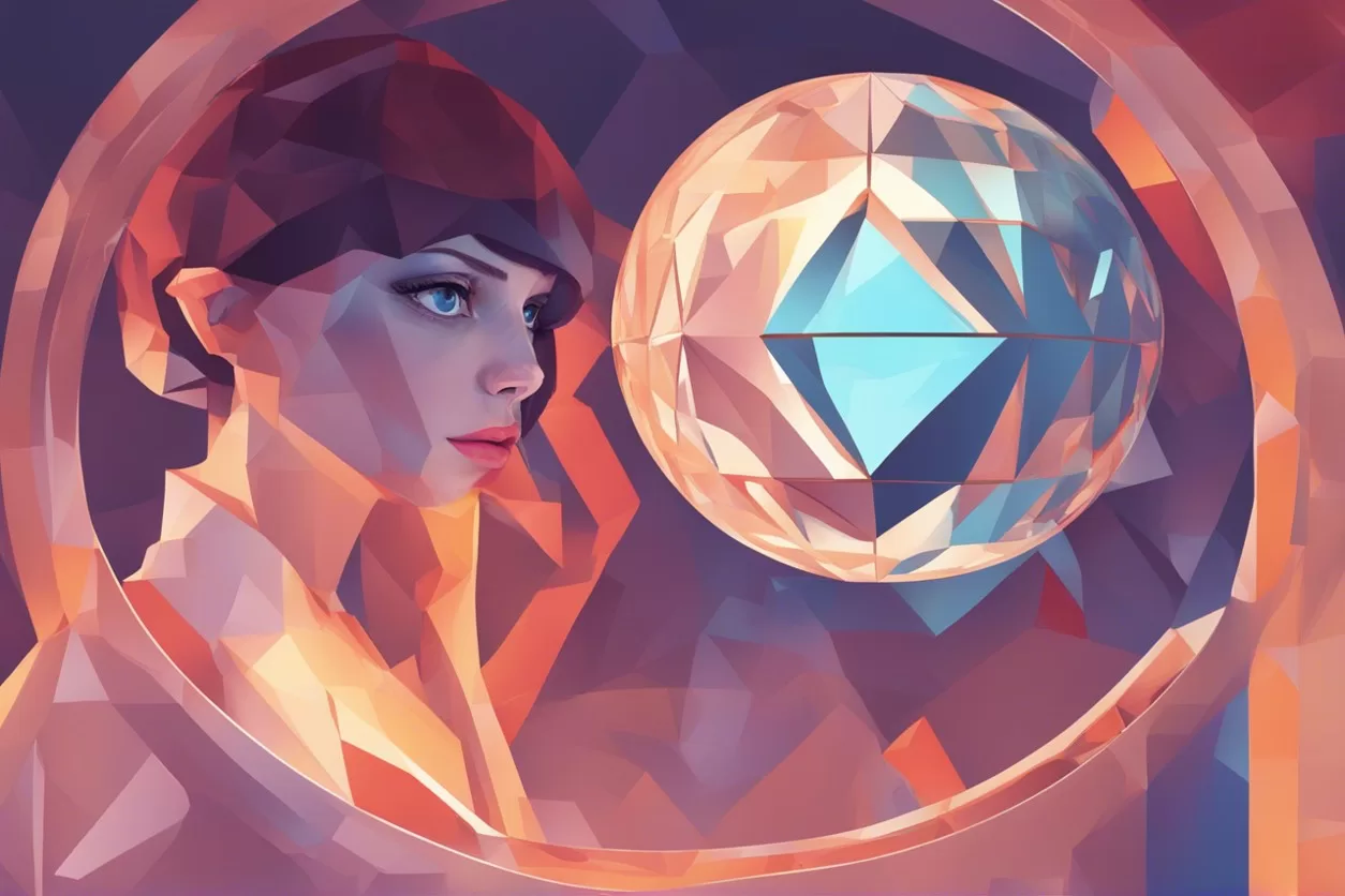 AI Art, Women, Pop Art, Wendy Kier, AI Graphics for Coaches & Therapists woman peering into a Crystal ball