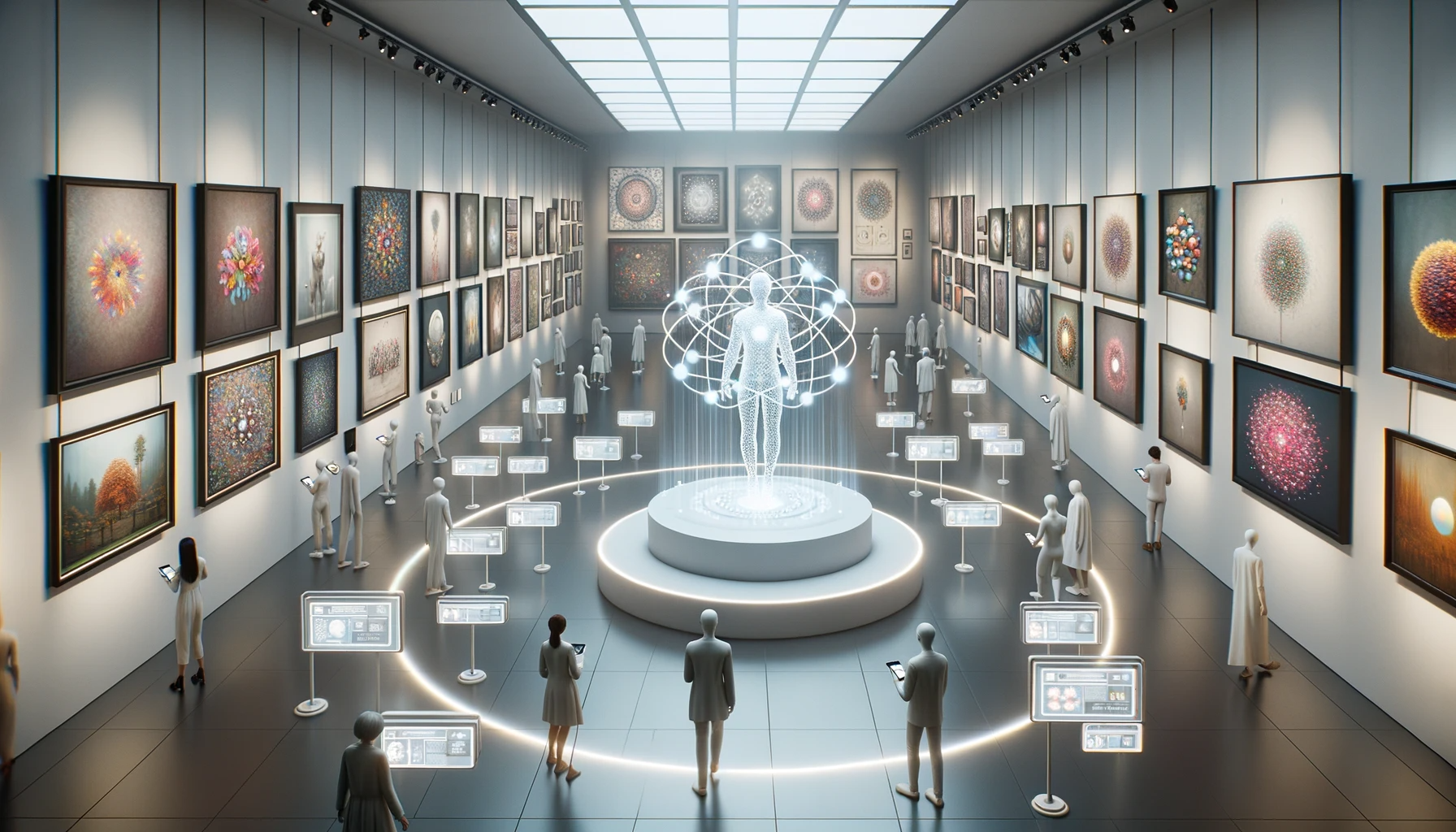 Wendy Kier, AI Art, Digital frames line the walls, displaying a myriad of Ai