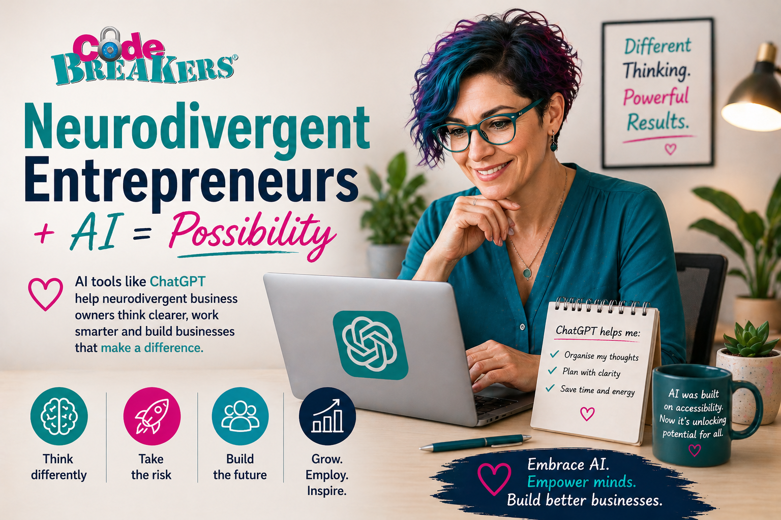 Dyslexic entrepreneur using ChatGPT to organise ideas and improve business communication