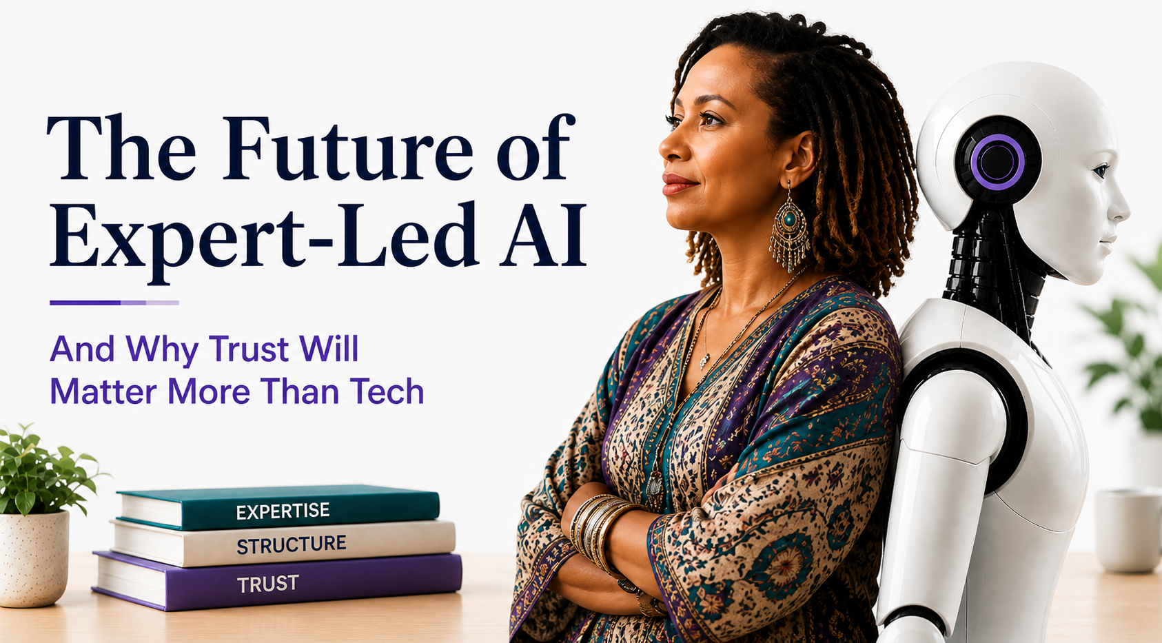 Expert-led AI image showing trust, structure, and human expertise guiding technology